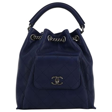 navy chanel backpack